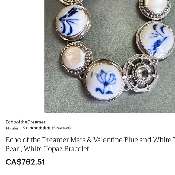 Echo of the dreamer Mars &valentine pearl sterling silver collectors handcrafted - Picture 7 of 12